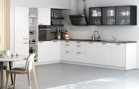 Küche modern schwarz weiß